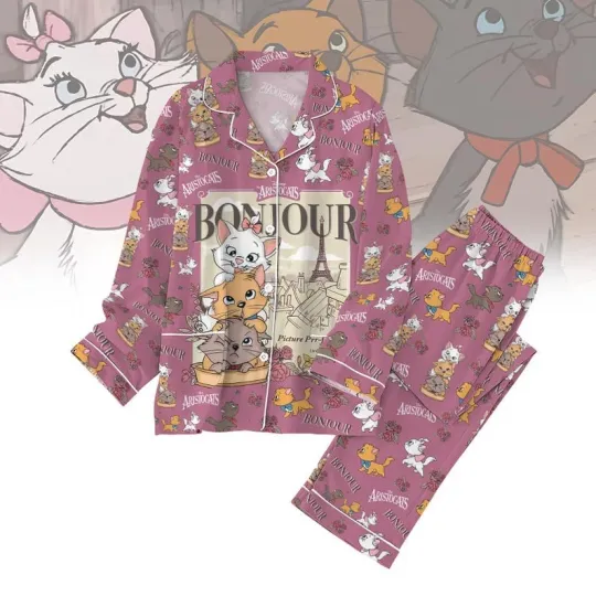 The Aristocats Bonjour Happy Valentine's Day Gift For Fan Pajamas Set