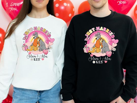 Discover Nick Wilde & Judy Hopps Wedding Shirt, Disney Custom Just Married Sweathirt, Disneyland Honeymoon Matching Hoodie, Zootopia Couple Tee