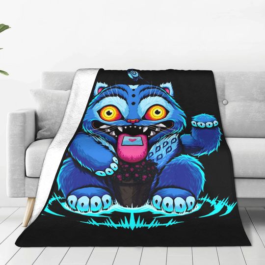 Discover Blue Derpy Money Tiger Fleece Blanket