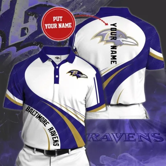 Discover Personalized Baltimore Football Team Ravenss Polo Shirt, Gift For Fan, Gift For Men