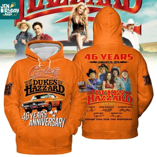 Discover THE DUCKES OF HAZZARD COOTER'S 46 YEASRS OF MEMORIES, 3D HOODIE, AOP