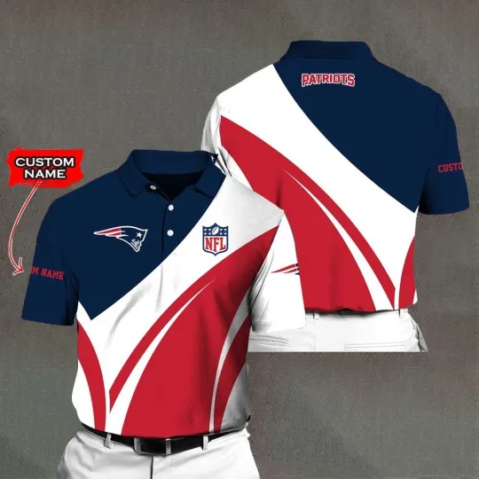 Discover Personalized New England Football Team Patriotss Polo Shirt, Gift For Fan, Gift For Men