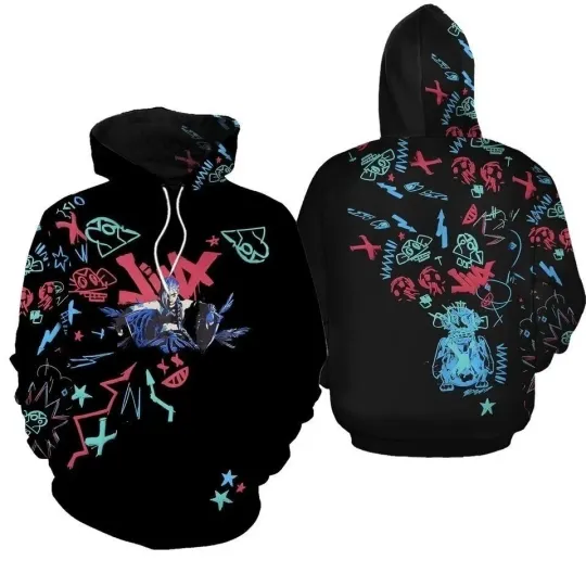 Arcane Jinx Graffiti Hoodie LOL 3D Hoodie, AOP