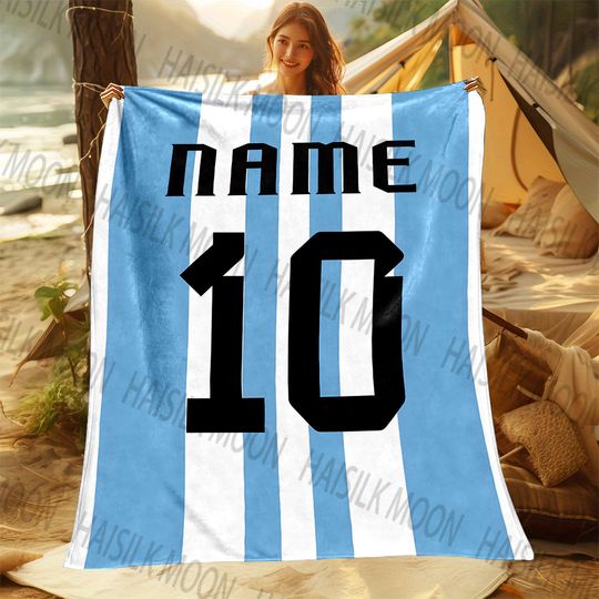 Discover (Memo u Name)Custom Name Blanket Football Fleece Blanket
