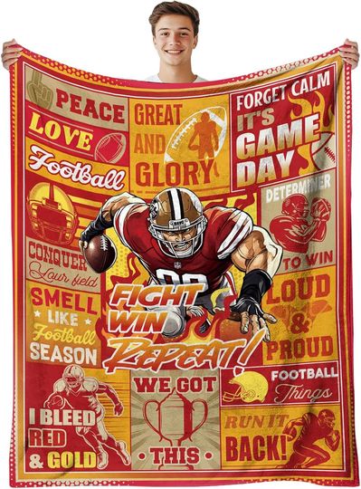 Discover Blanket Gift for Football Lovers Fleece Blanket