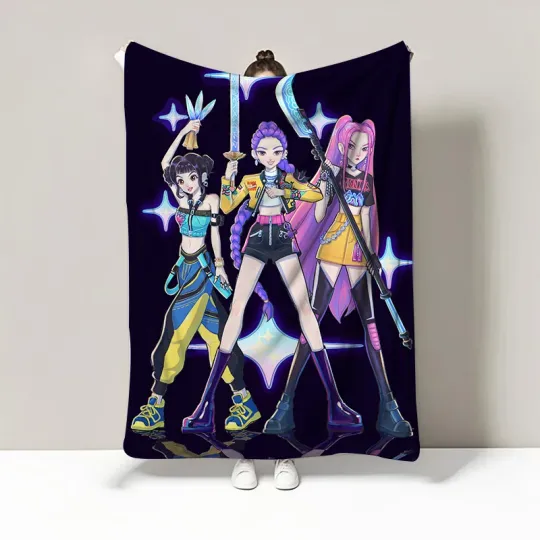 Discover Kawaii K Pop Demon Hunters Fleece Blanket