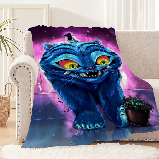 Discover Cute Anime Big Cat Home Fleece Blanket