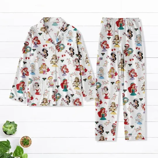 Discover Fairy Princesses Cartoon Magic Kingdom Holiday Gift Christmas Pajamas Set