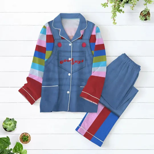 Chucky Cosplay Costume Child's Play Scary Character Pajamas Set