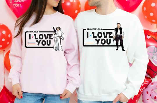 Discover Han Solo and Princess Leia I Love You Shirts, Star Wars Lover Shirt, Disney Honeymoon Vacation 2026 Shirt, Disneyland Couple Matching Tee