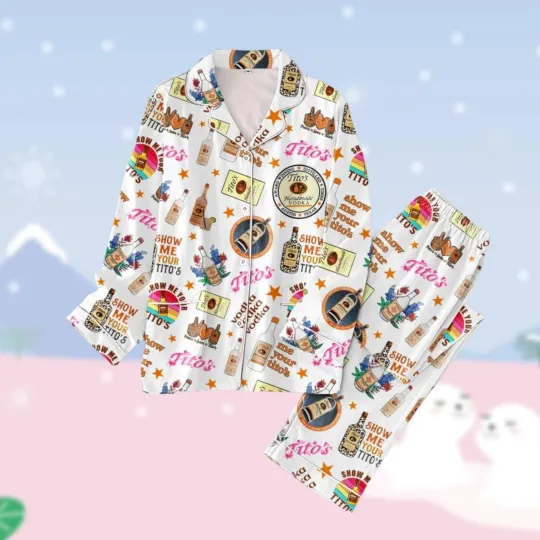 Discover Titos Handmade Vodka Pajamas Christmas, Vodka Lover Pajamas Set