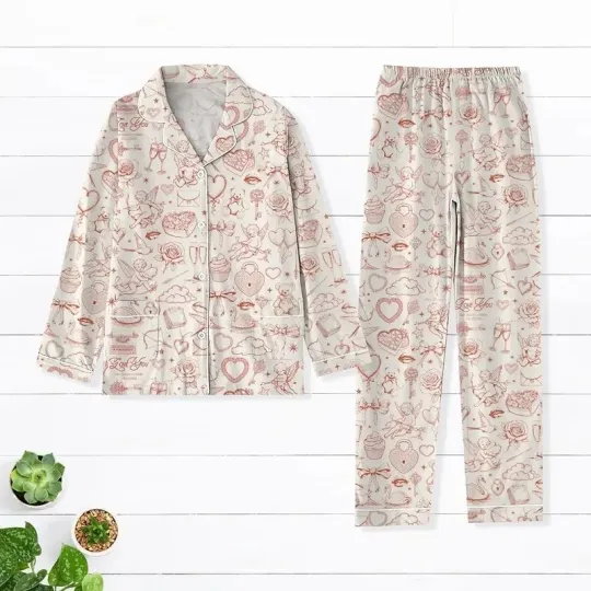 Discover Valentine Pajamas Set – Hearts Cupid Love Matching Sleepwear
