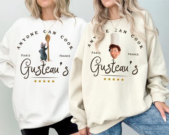 Discover Disney Ratatouille Sweatshirt, Chef Rat Remy Hoodie, Anyone Can Cook Gusteau's Sweater, Disneyland Matching Family Vacation Sweatshirts