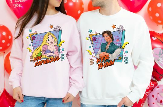 Discover Disney Rapunzel & Flynn Rider Valentine's Day Shirt, Tangled His And Hers T-Shirt, Princess Be Mine Shirt, Disneyland Honeymoon Shirt
