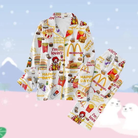 Fast Food Pajamas Set, Worker Matching Pajamas Set
