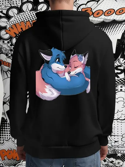 Discover Disney Zootopia Nick & Judy Foxes Cuddling Print Men's Hoodie Sweatshirt - B