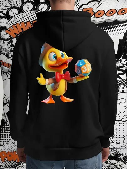 Discover Men's Disney Donald Duck 3D Print Hooded Sweatshirt - White Pullover Hoodie