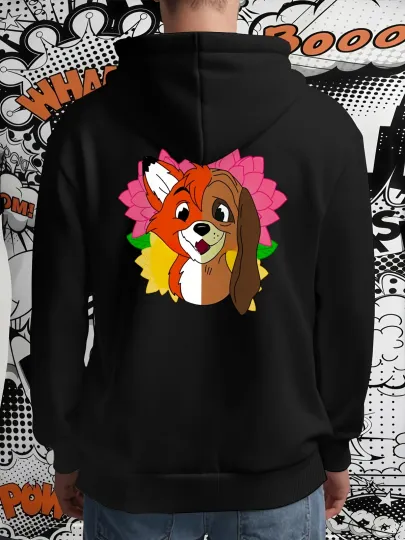 Discover Men's Disney Fox & Dog Hybrid Hoodie Sweatshirt - Fox-Dog Character Print Pu