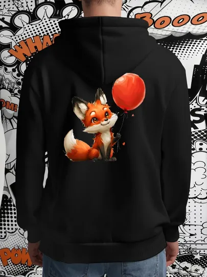Discover Men's Disney Fox & Balloon Hoodie Sweatshirt - Cute Zootopia Nick Wilde Prin