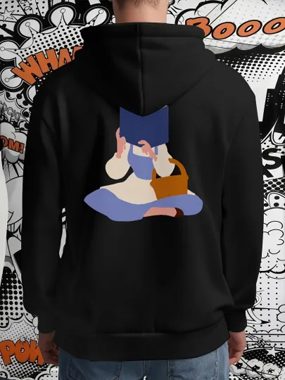 Discover Men's Disney Alice in Wonderland Hoodie Sweatshirt - Alice Reading with Icon