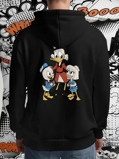 Discover Disney Donald Duck & His Nieces Vintage Cartoon Print Men'S Hooded Sweatshir