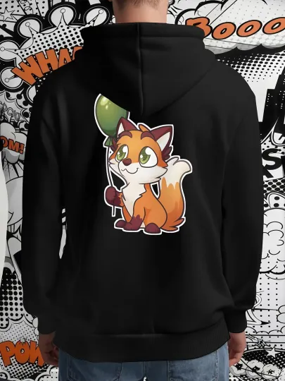 Discover Disney Fox Holding Green Balloon Printed Men'S Pullover Hoodies Sweatshirt,