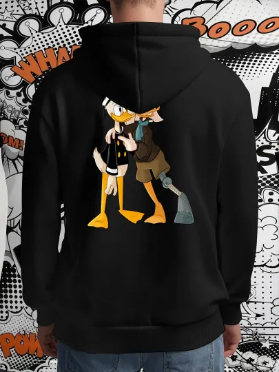Discover Disney Donald Duck and Friend Embrace Printed Men's Pullover Hoodies Sweatshirt