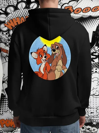 Discover 1pc Disney Fox & The Hound (Cujo) Friends Iconic Movie Characters Men's Hooded S
