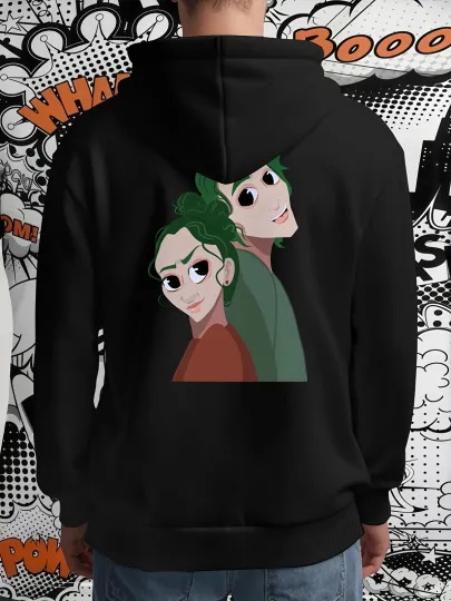 Discover 1pc Disney Green - Haired Siblings Printed Men's Pullover Hoodies Sweatshirt, Ca