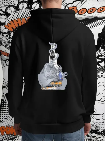 Discover 1pc Men's Disney Monsters Mike & Sulley Hoodie Sweatshirt - Sulley Back Print wi