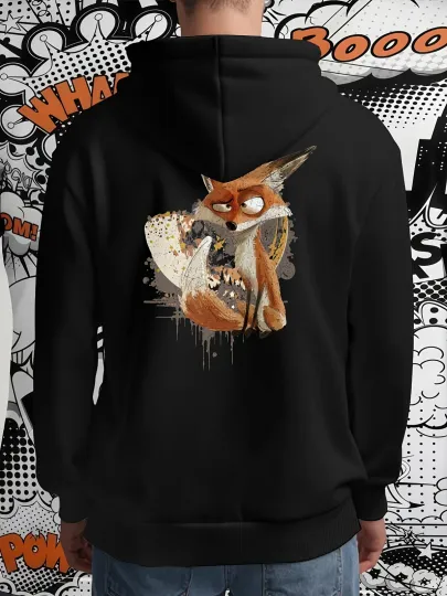 Discover 1pc Men'S Disney Clever Fox Hooded Sweatshirt - Officially Inspired Fox & Clever