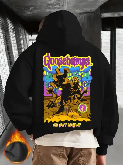 Discover Men'S Hoodie - Goosebumps Devil Graphic Pullover Sweatshirt, Black Hooded Sweate
