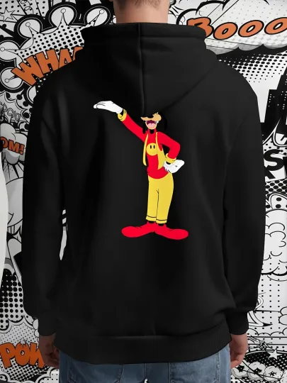 Discover Men's Disney Goofy Hooded Sweatshirt - Officially Inspired Red & Yellow Goof