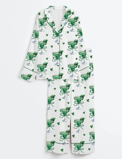 Discover Women’s Saint Patrick Day Lucky Martini Irish Soociial Clubb Long Sleeve Pjs