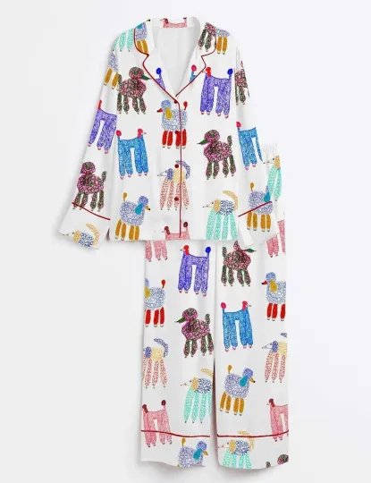 Discover Women’s Colorful Poodles Dog Lover Pajama Set