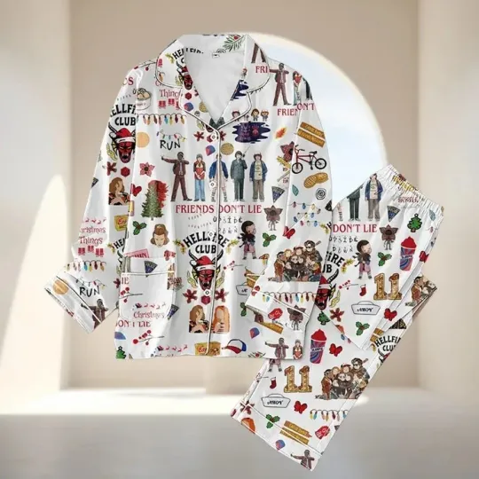 Stranger Things Hellfire Club Long Pajamas – Fans’ Loungewear Gift