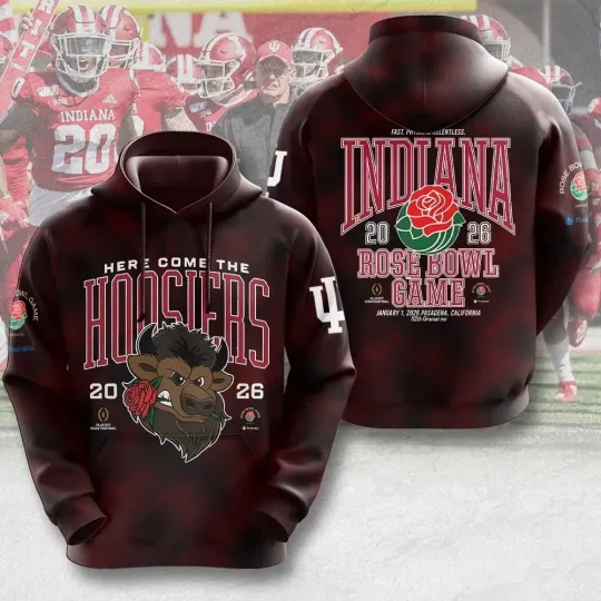 Hoosiers Football 2026 Rose Bowl 3D Hoodie