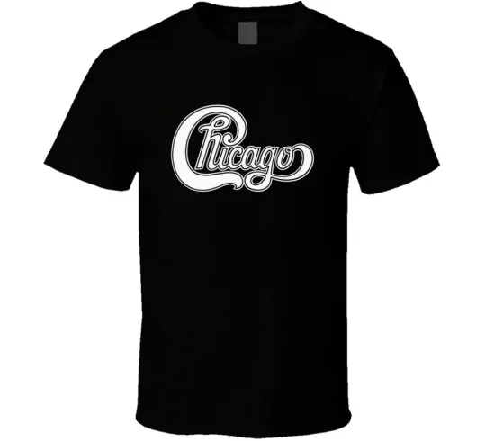 Discover Chicago Band Logo Rock Music T-Shirt with Worn Look