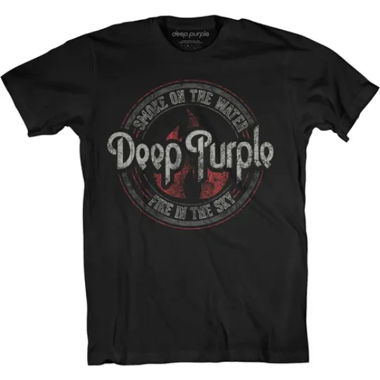 Deep Purple Smoke Circle T-Shirt Rock Band Clothing