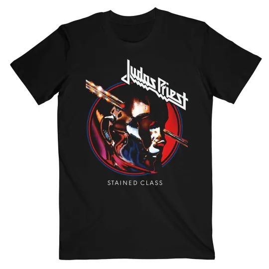 Discover Judas Priest Stained Class Album Circle Shirt S-XXL Tshirt Official Band T-Shirt