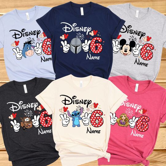 Discover Custom Disney All Characters Shirt, Comfort Color Disney Trip 2026 Tshirt, Personalized Disney Hero Sweatshirt, Family Vacation Shirts