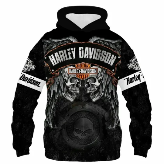 Discover Haarleyy Davidson 3D Hoodie, Haarleyy Davidson Unisex Size Full Lightweight Hoodie