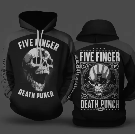 Five Finger Death Punch 3D Printed Hoodie | Unisex Pullover Hoodie S–5XL