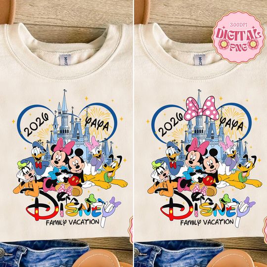 Bundle Family Trip 2026 Png, Vacation 2026, Mouse and Friend Squad, Magical Kingdom 2026 Digital Design, Best Day Ever Castle