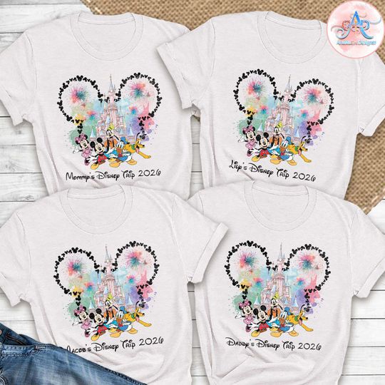 Discover Personalized Disney Trip 2026 Shirt,Mickey Ears Walt Disney World Family Vacation 2026, Disneyland Trip, Disney Castle,Family Matching Shirt
