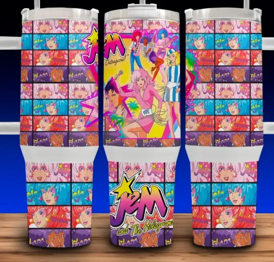 Discover 40oz Jem and the Holograms 90s Style Tumbler with Handle