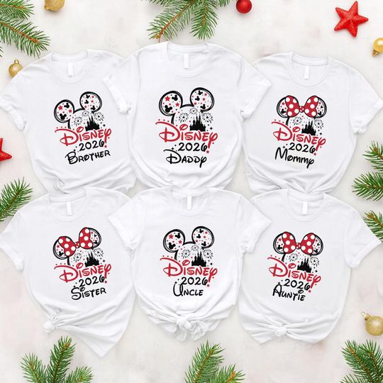 Discover Personalized Family Disney 2026 Shirt, Mickey And Minnie Disney Trip Shirt, Matching Disney Vacation Trip Tee, Disney Family Holiday Tee