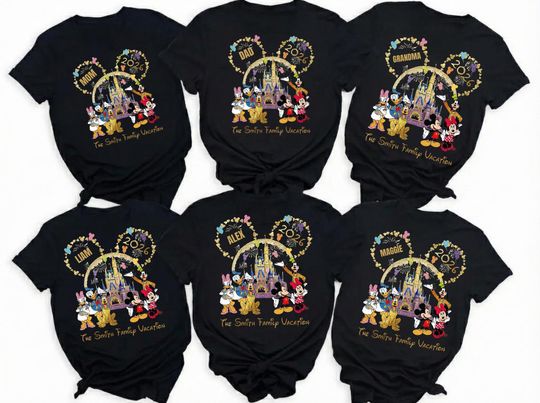 Discover Custom Family Disney Shirts, Personalized Disneyland T-shirt, Disney World Sweatshirt, Disney 2026 Shirt, Disney Trip 2026 Tee, Disney Gift