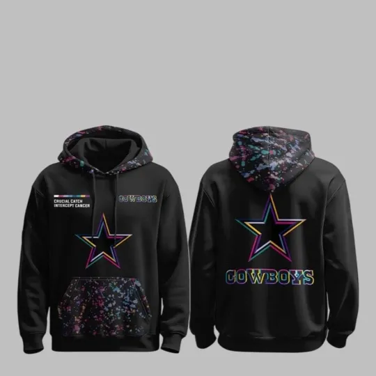 Discover 2025 Cowbois Crucial Catch Intercept Cancer Hoodie Size S-5XL All Over Print
