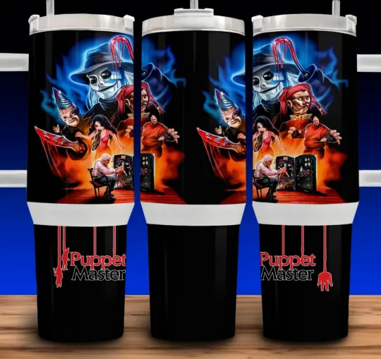Discover 40oz Puppet Master Horror Movie Tumbler with Handle